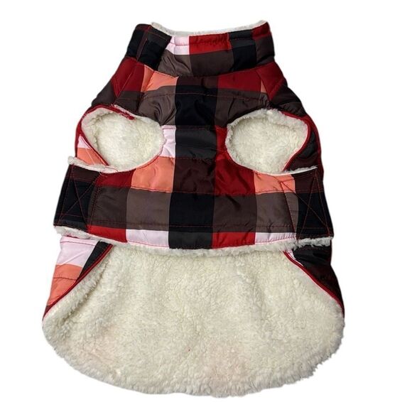 Dog Sherpa Plaid Cold Alert Technology Jacket. Size Small. - Picture 3 of 7